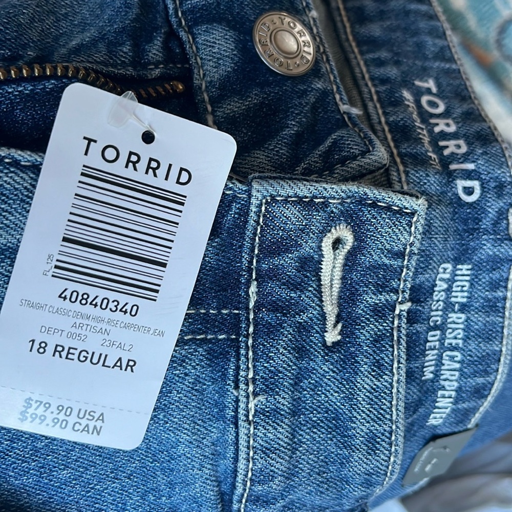 Torrid Carpenter straight, wide leg jeans  NWT